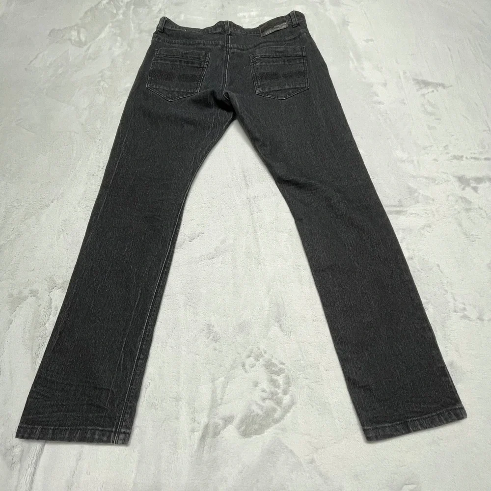 Hudson & Barrow NYC Mens Jeans 32x30 Black Stretch Embroidered Pockets